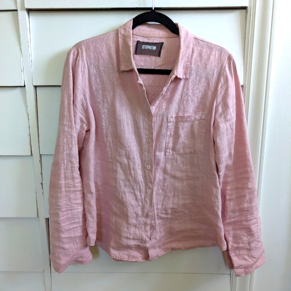 Reformation Lina Top in Blush